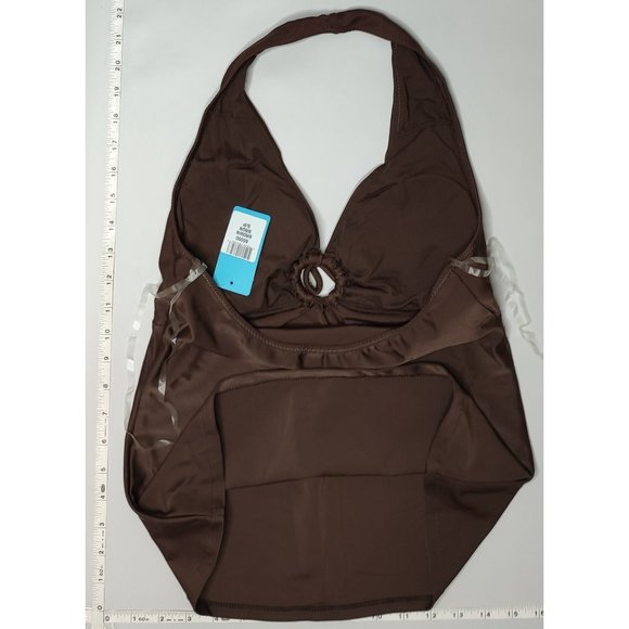 NWT California Waves Tankini Brown bikini Top - Picture 9 of 10